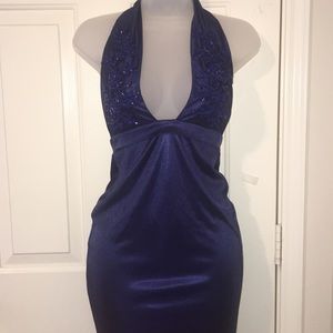Sexy Embroidered Halter Neck Dress